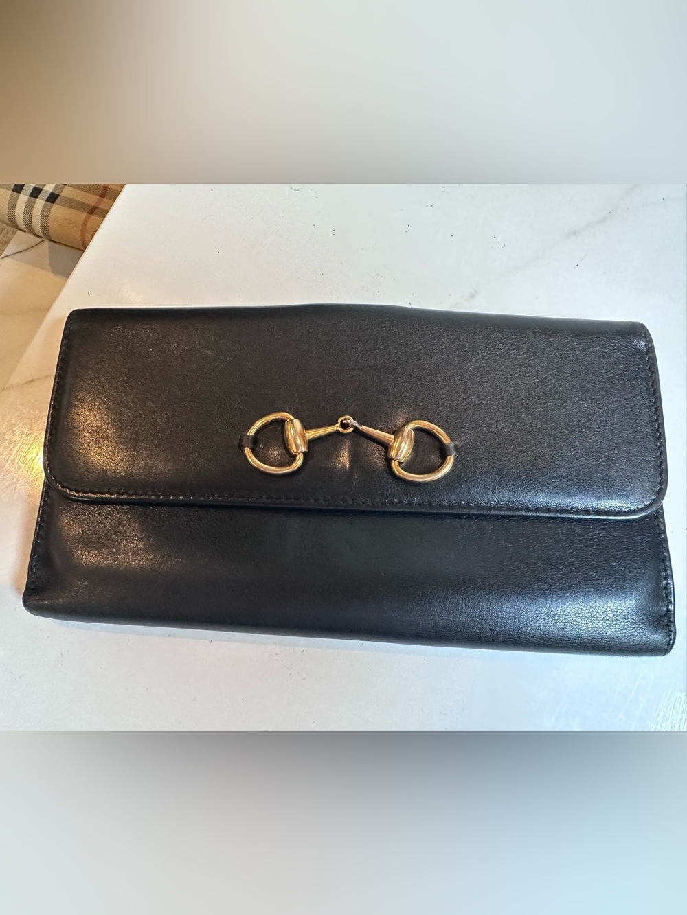 GUCCI Horsebit Gold Hardware
Leather Long Wallet